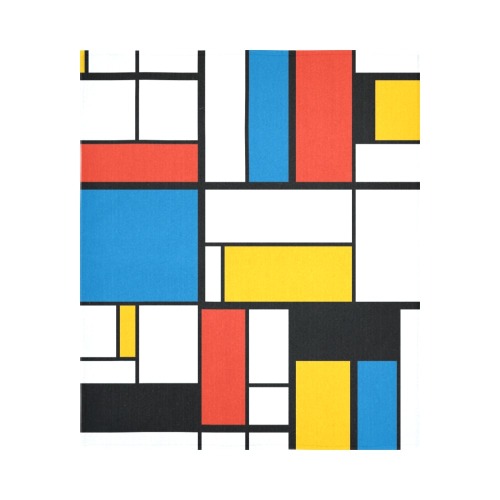 Mondrian De Stijl Modern Cotton Linen Wall Tapestry 51"x 60"