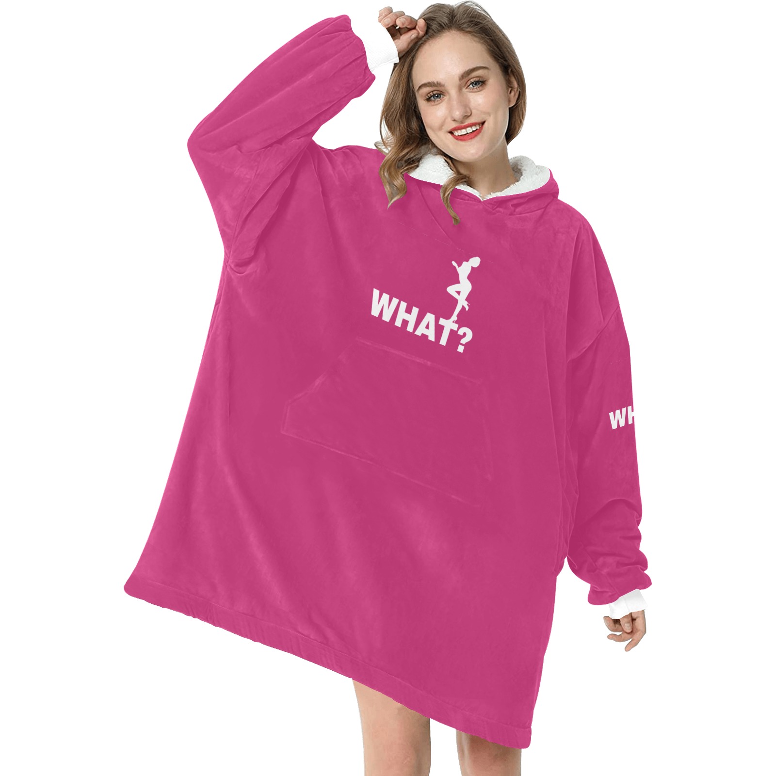 What lovely woman white silhouette funny cool art Blanket Hoodie for Women