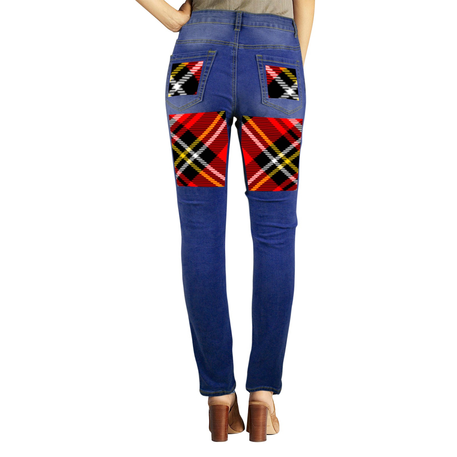 Plaids 8 Women's Jeans (Front&Back Printing)