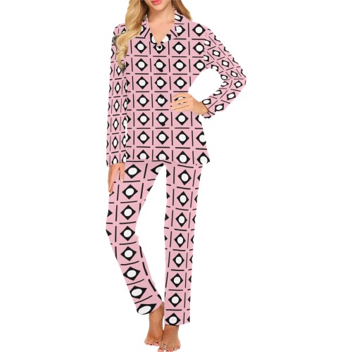 lsquareline pnk Women's Long Pajama Set