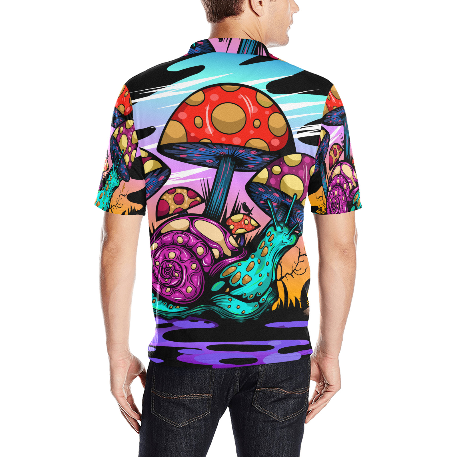 World Of Color Men's All Over Print Polo Shirt (Model T55)