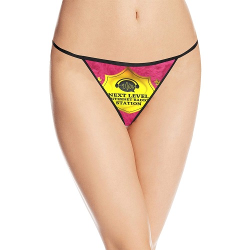 YELLOW/PINK NEXT LEVEL THONGS Women's All Over Print G-String Panties (Model L35)