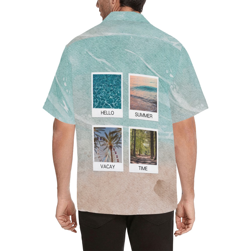 Hello Summer Men’s Hawaiian Shirt Hawaiian Shirt with Merged Design (Model T58)