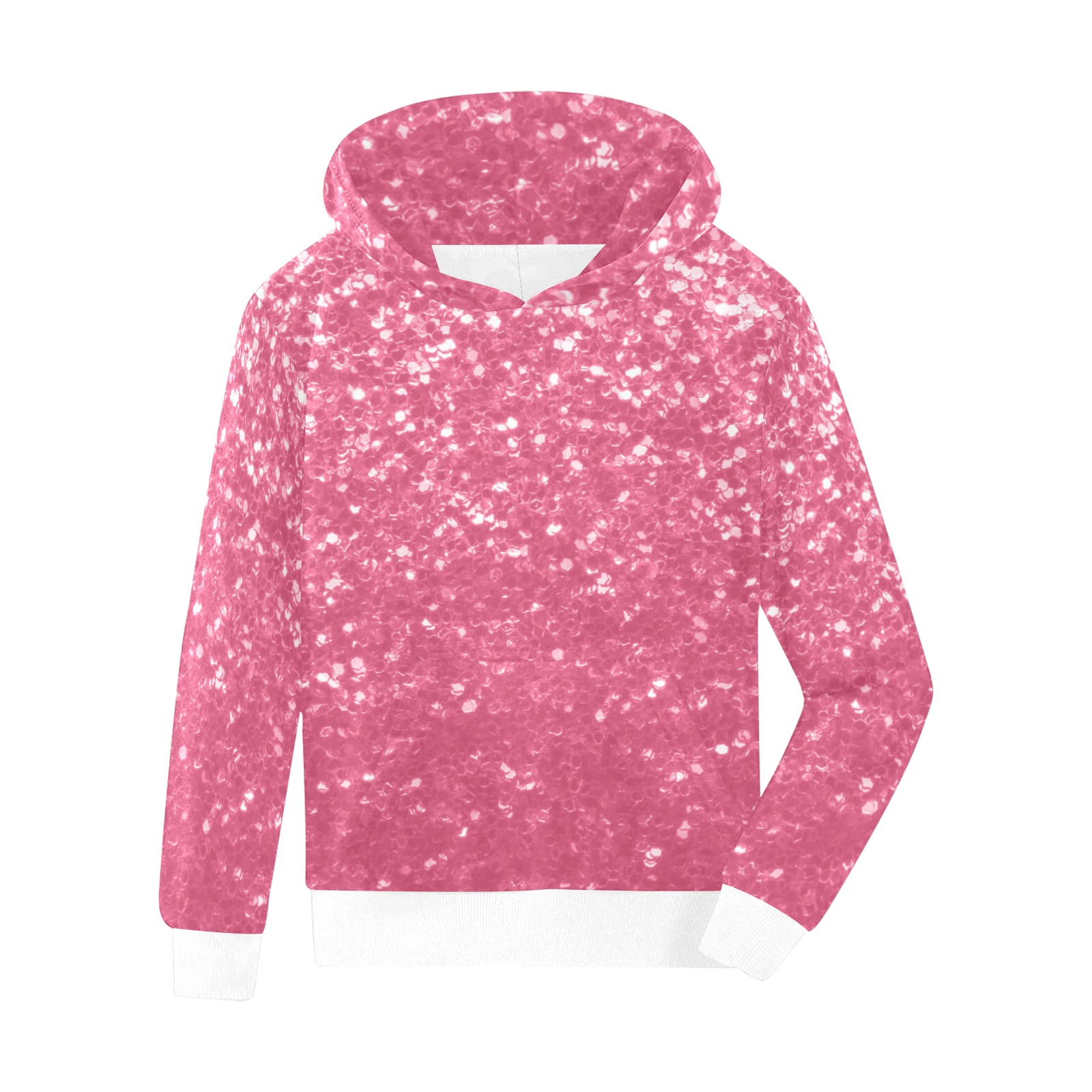 Magenta light pink red faux sparkles glitter Kids' All Over Print Hoodie (Model H38)