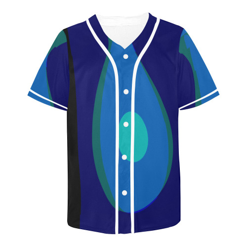 Dimensional Blue Abstract 915 All Over Print Baseball Jersey for Men (Model T50)