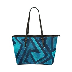 Amazing Blue Leather Tote Bag/Large (Model 1651)