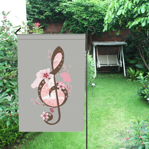 Cherry Blossom Music Garden Flag 12‘’x18‘’(Twin Sides)