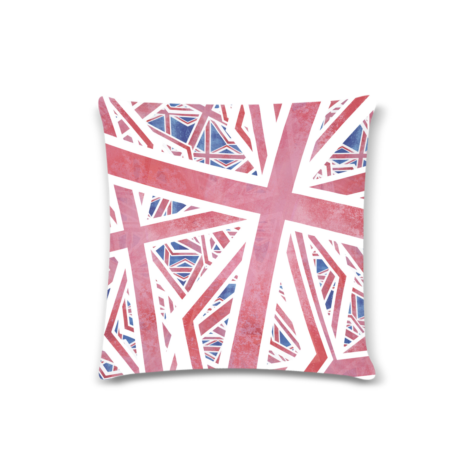 Abstract Union Jack British Flag Collage Custom Zippered Pillow Case 16"x16" (one side)
