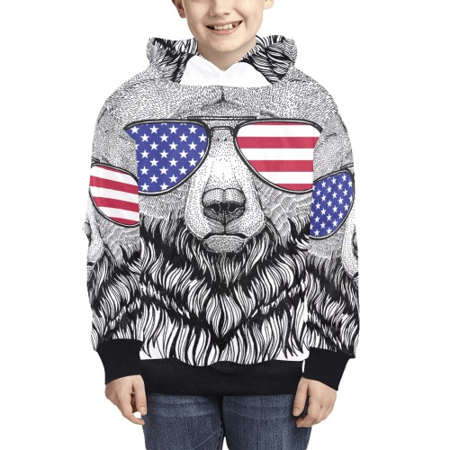 Colorful Bear kids hoodie Kids' All Over Print Hoodie (Model H38)