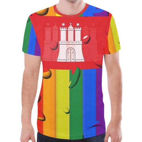Hamburg Pride Flag Pop Art by Nico Bielow New All Over Print T-shirt for Men (Model T45)