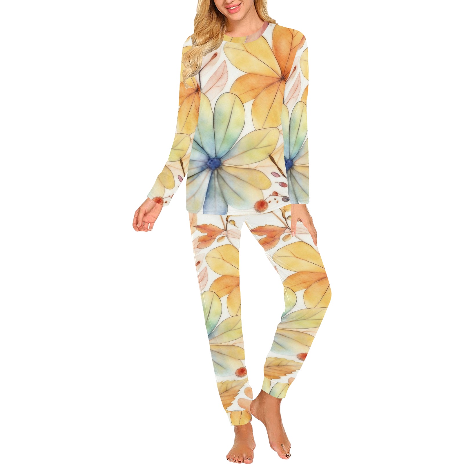 Watercolor Floral 2 Women's All Over Print Pajama Set