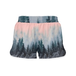 Forest in gray and pink Women's Sports Shorts (Model L61)
