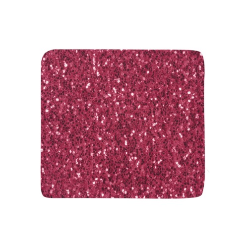 Magenta dark pink red faux sparkles glitter Rectangular Seat Cushion