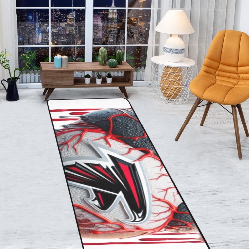 Atlanta Falcons rug Area Rug with Black Binding 9'6''x3'3''