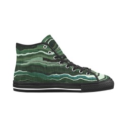 Camo brushstrokes green 3 Vancouver H Women's Canvas Shoes (1013-1)