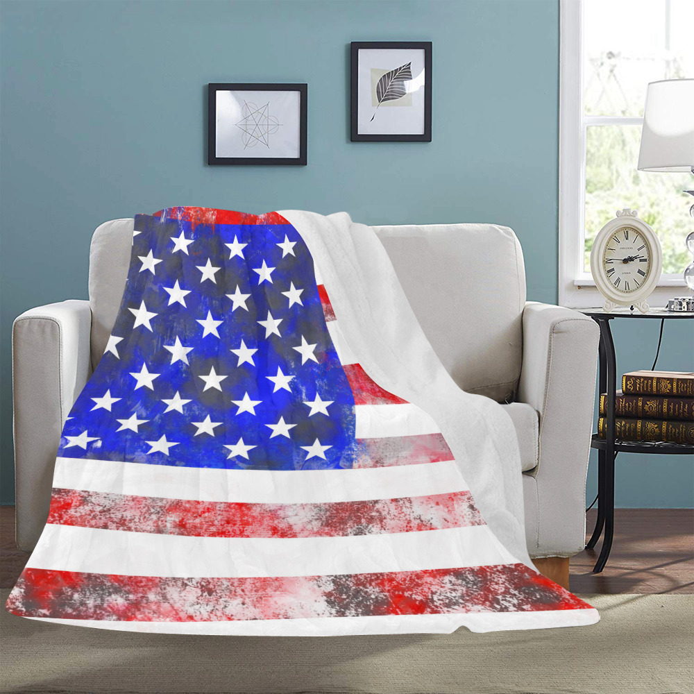 Extreme Grunge American Flag of the USA Ultra-Soft Micro Fleece Blanket 60"x80"
