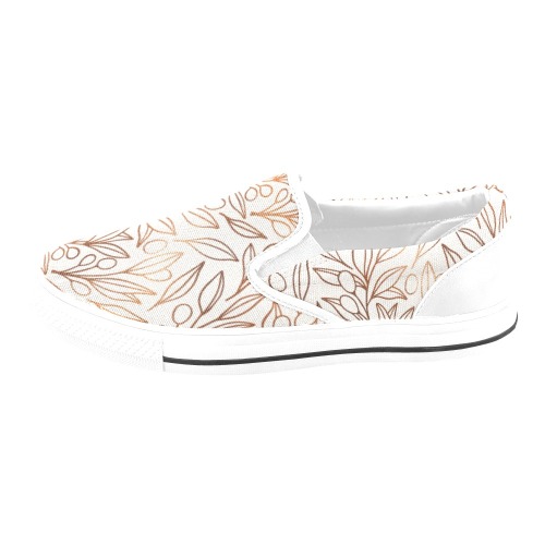 Cooper floral 01 Women's Slip-on Canvas Shoes (Model 019)