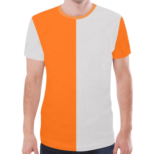 orangegreyhalf2 New All Over Print T-shirt for Men (Model T45)