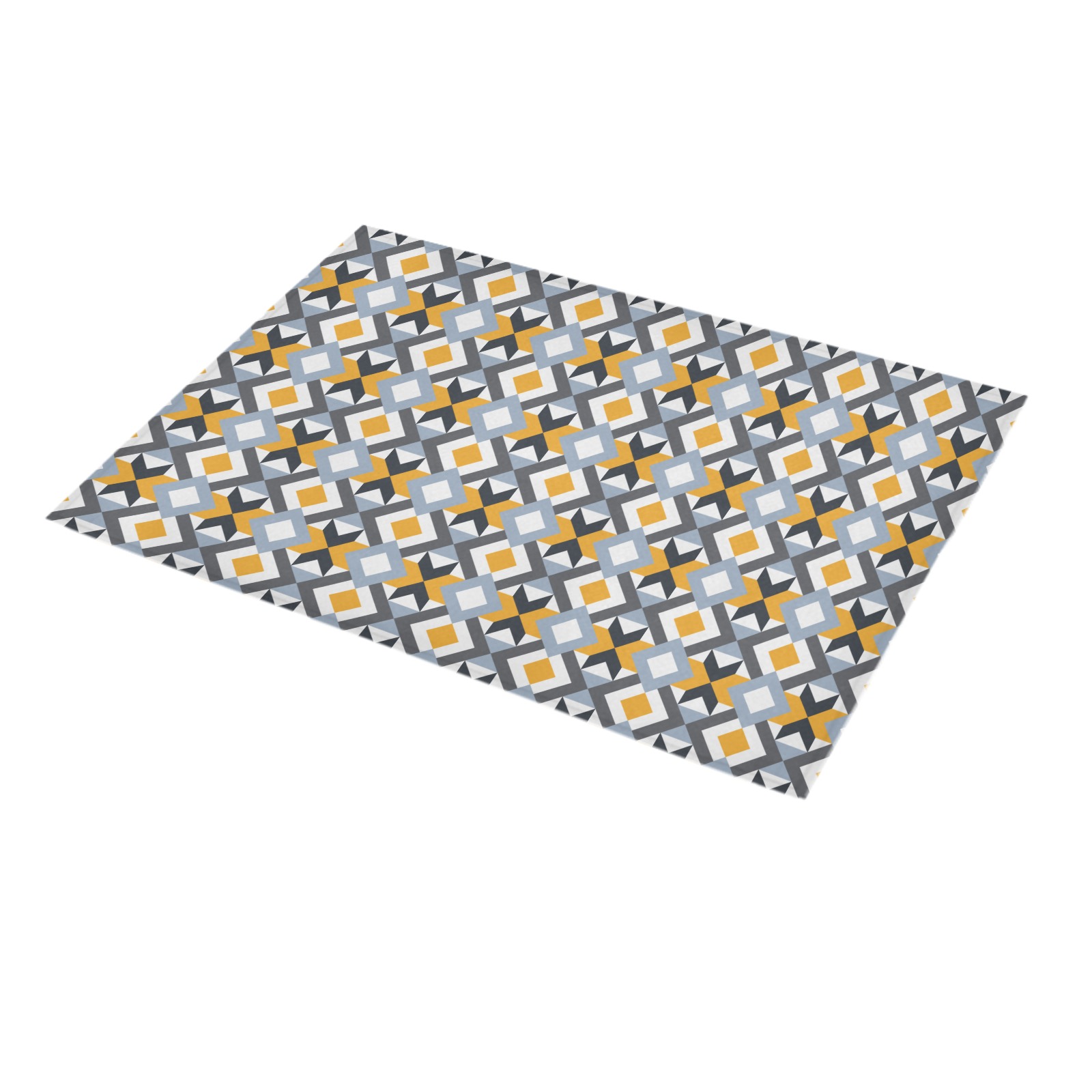 Retro Angles Abstract Geometric Pattern Azalea Doormat 30" x 18" (Sponge Material)