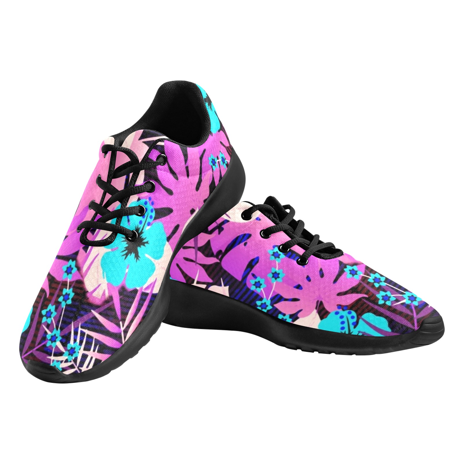 GROOVY FUNK THING FLORAL PURPLE Women's Athletic Shoes (Model 0200)