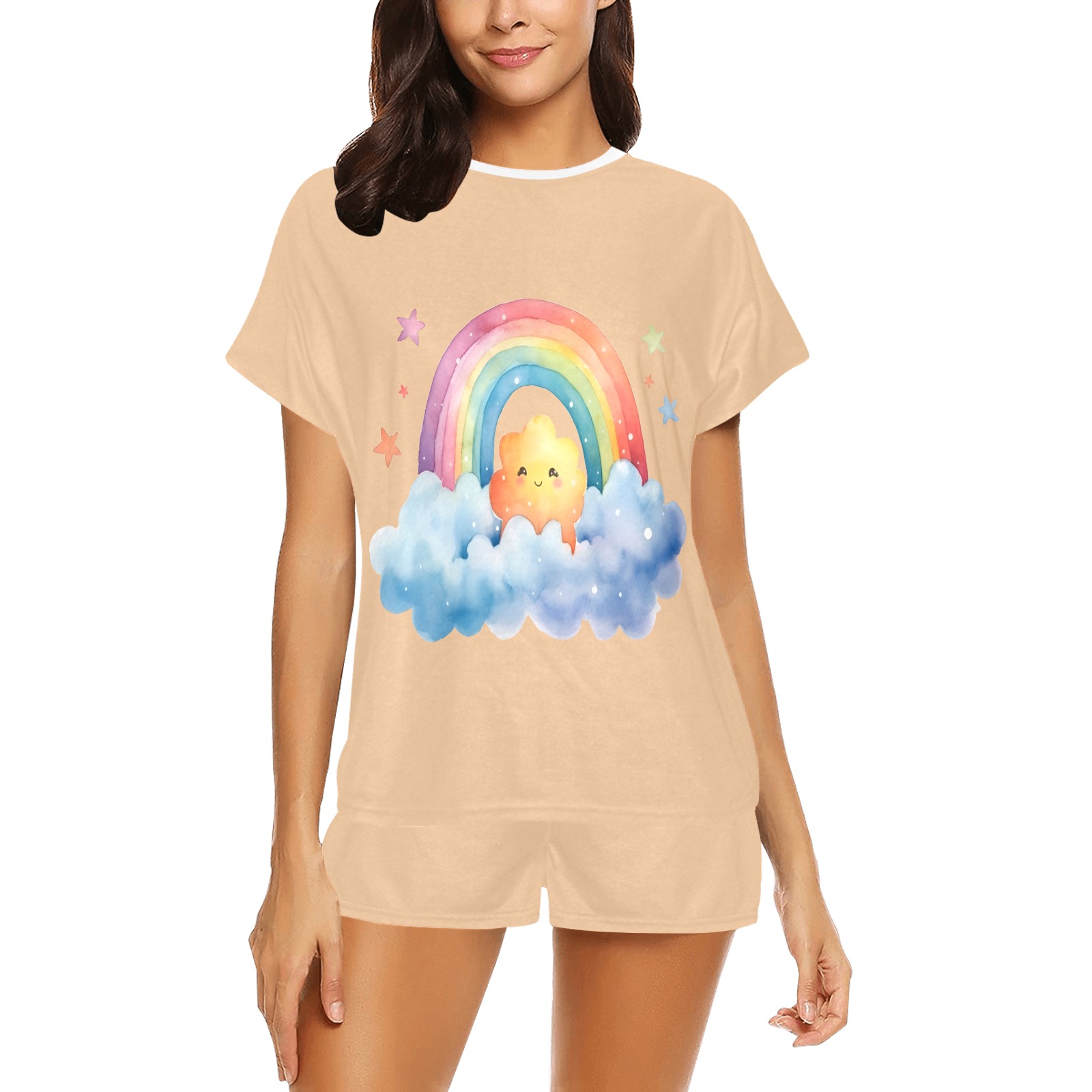 Cute rainbow Women's Short Pajama Set