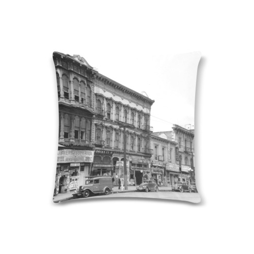 East side of Main Street Los Angeles. 1930s Custom Zippered Pillow Case 16"x16" (one side)