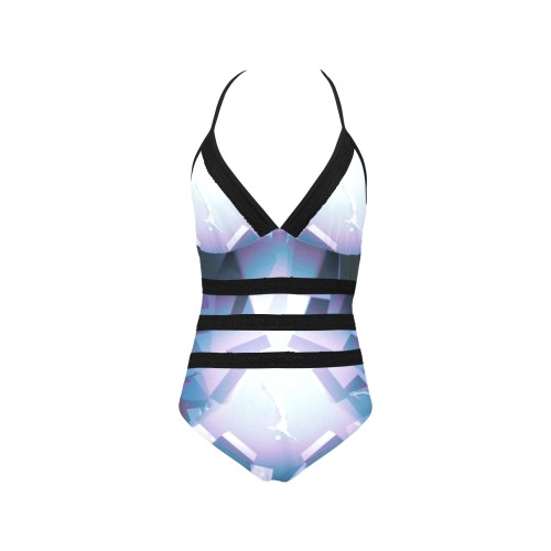 geometric Lace Band Embossing Swimsuit (Model S15)