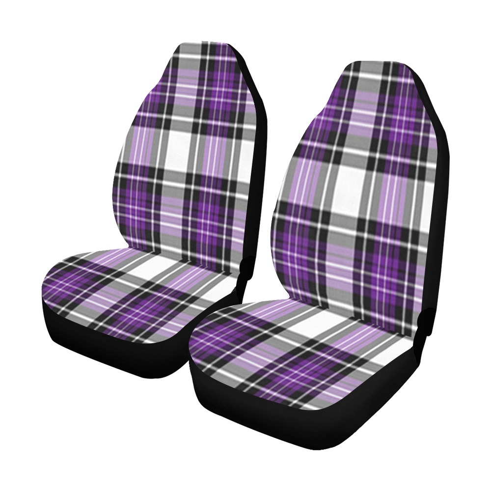Purple Black Plaid Car Seat Covers (Set of 2)