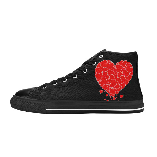 Valentine's Day - Heart Of Hearts Women's Classic High Top Canvas Shoes (Model 017)