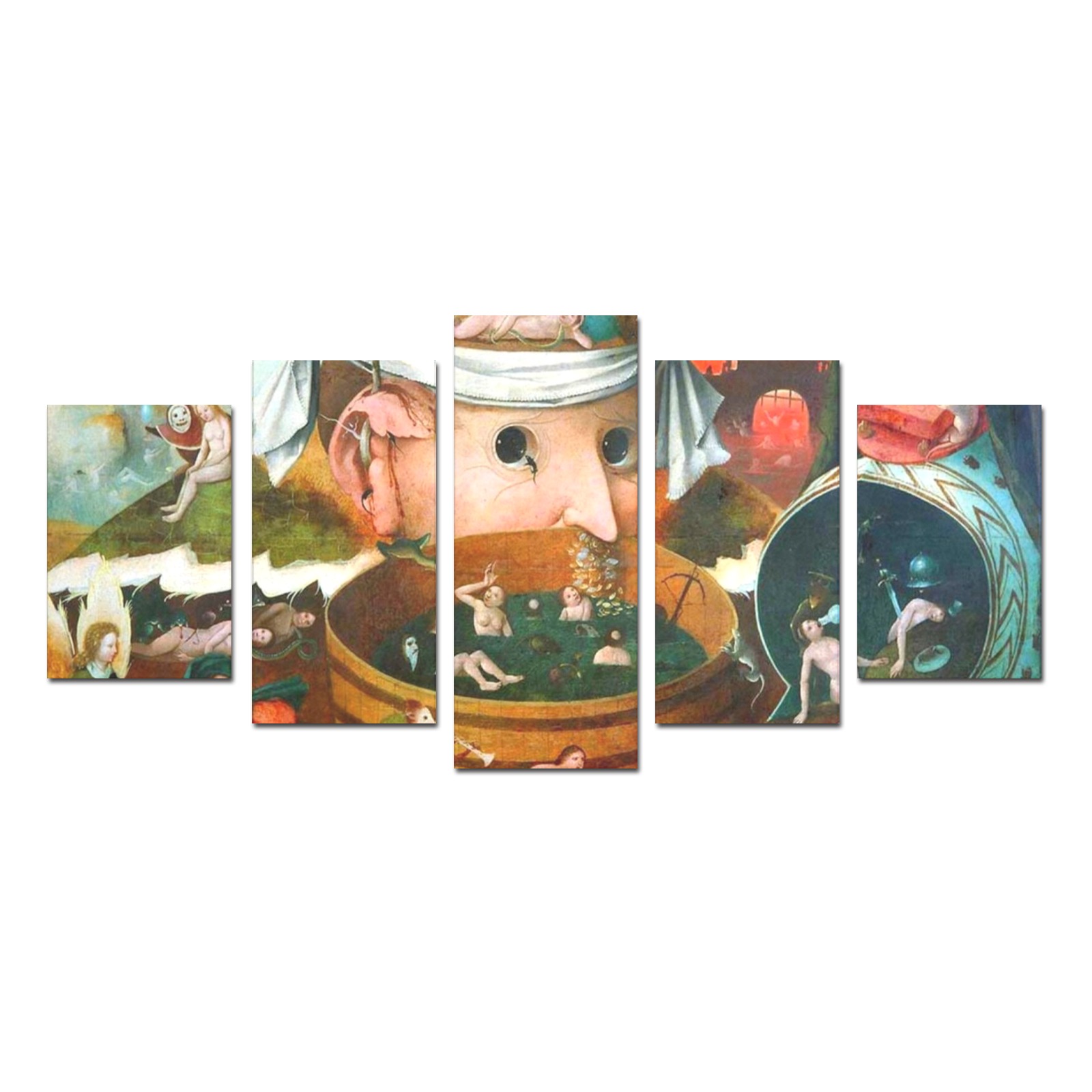 Hieronymus Bosch-The Vision of Tondal Canvas Print Sets D (No Frame)