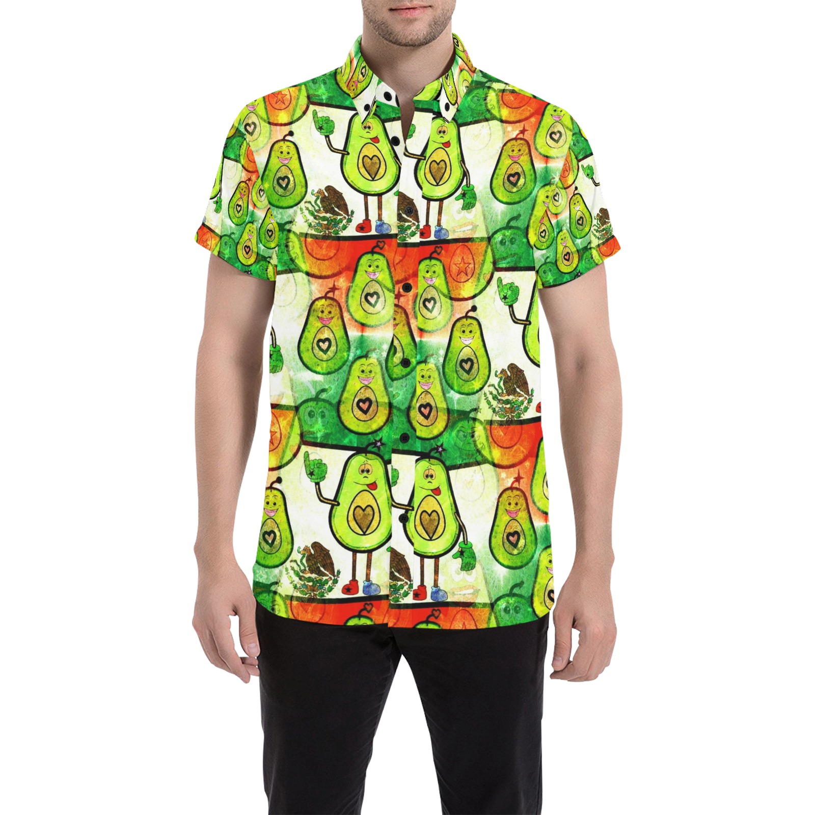 Holy Guacamole by Nico Bielow Men's All Over Print Short Sleeve Shirt (Model T53)