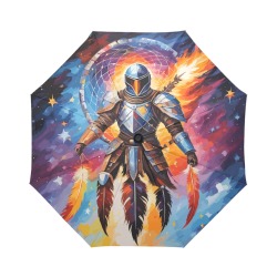 Fantasy futuristic knight hero dreamcatcher art. Auto-Foldable Umbrella (Model U04)