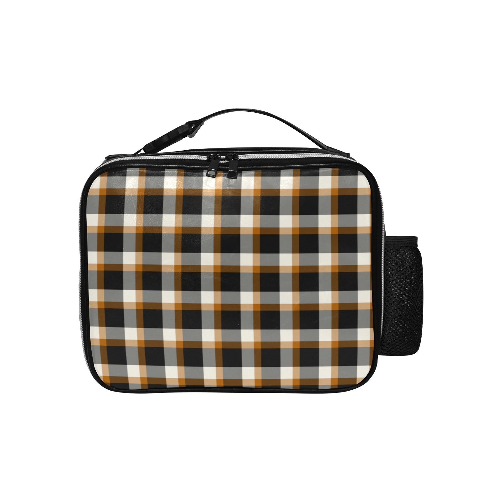 Classic Plaid (Tan) PU Leather Lunch Bag (Model 1723)