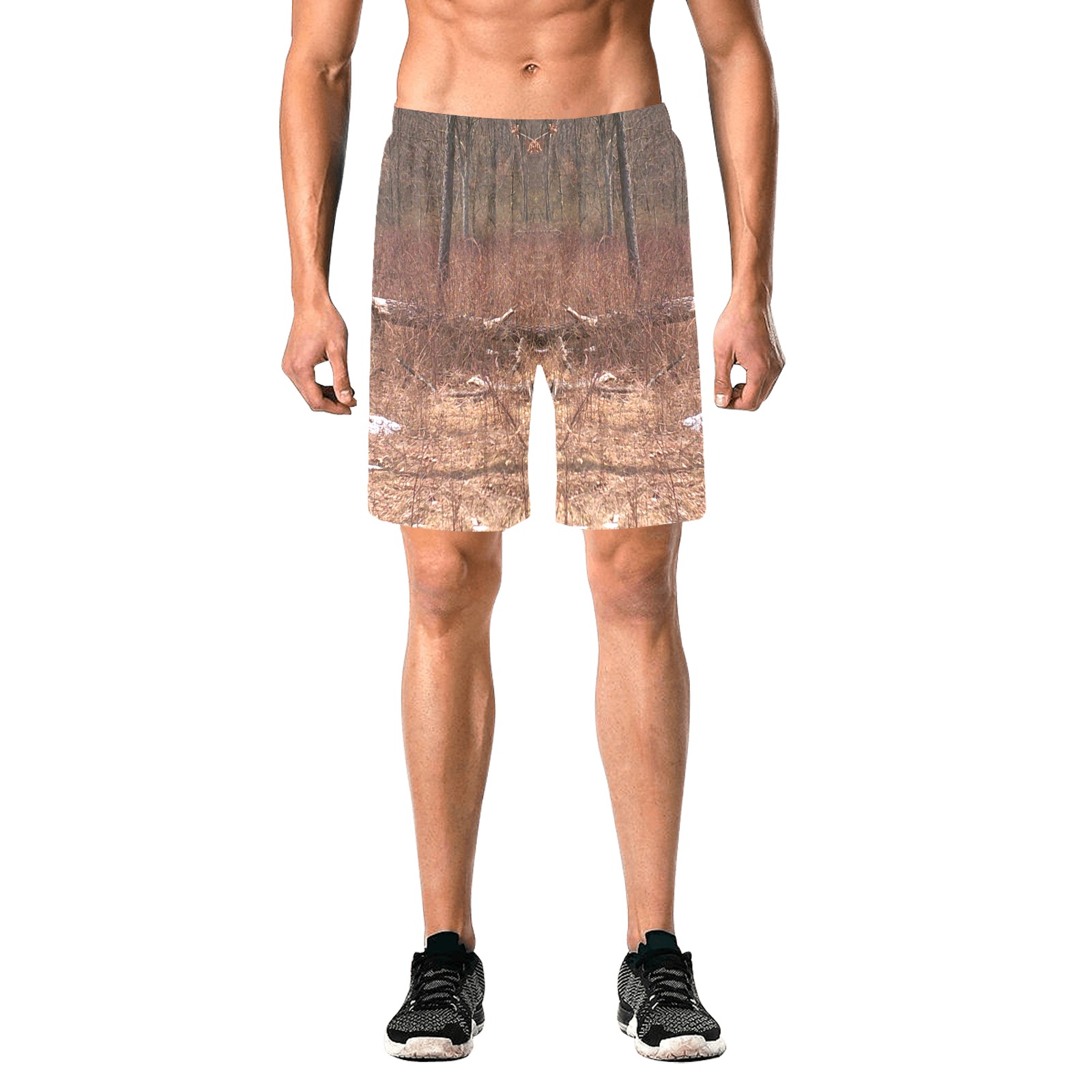 Falling tree in the woods Men's All Over Print Elastic Beach Shorts (Model L20)