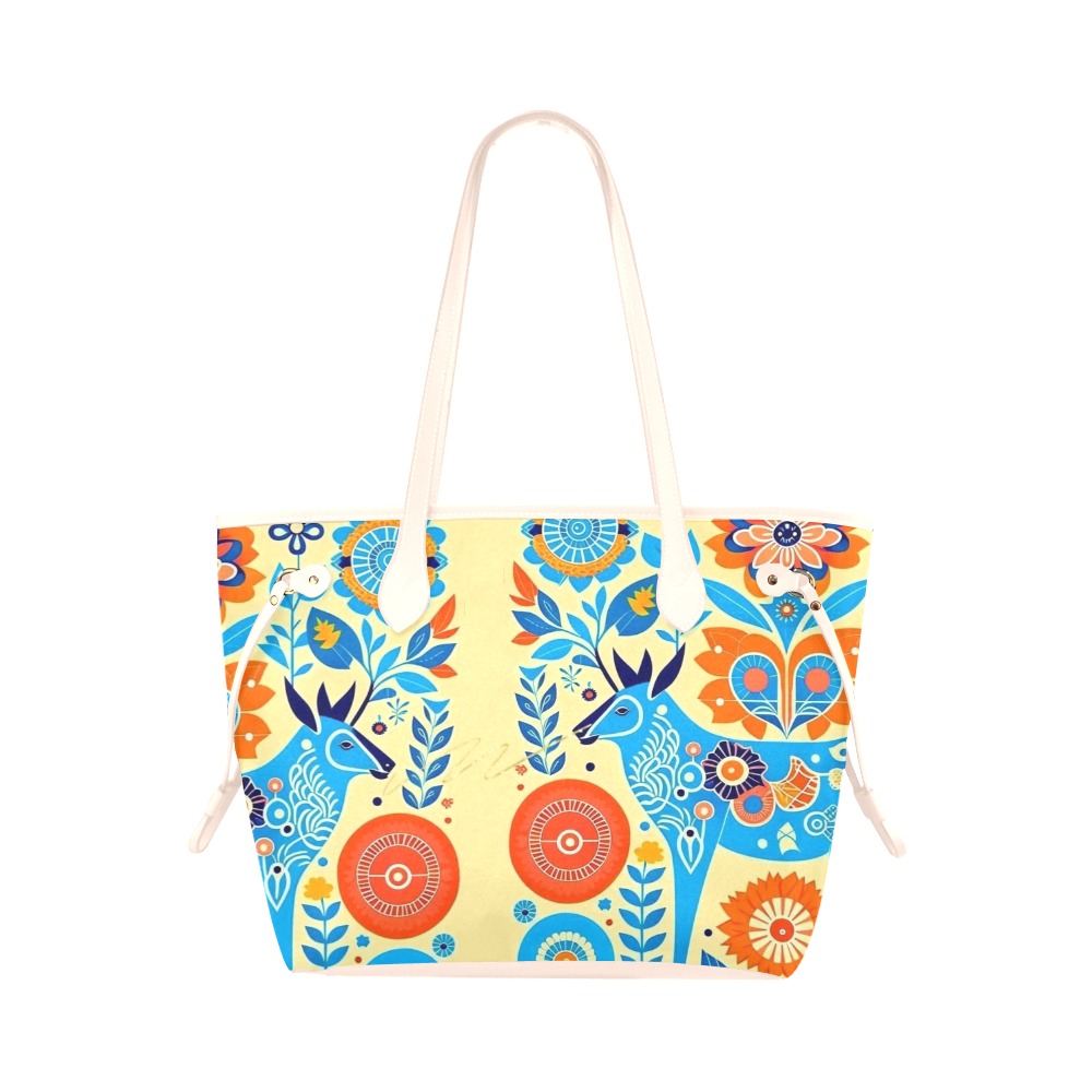 Tote sandy bag with abstract animal pattern, Clover Canvas Tote Bag (Model 1661)