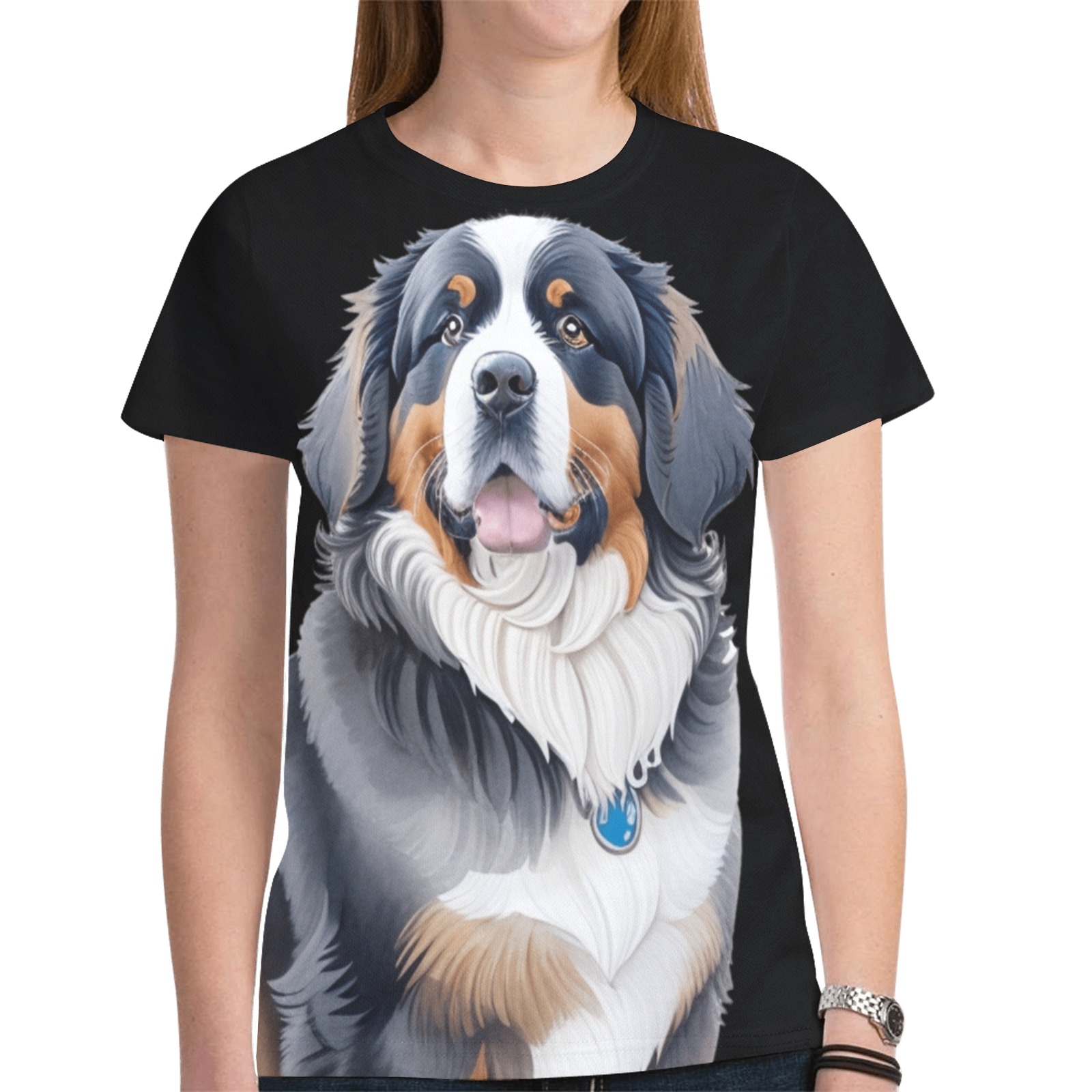 Bernese Mountain Dog New All Over Print T-shirt for Women (Model T45)