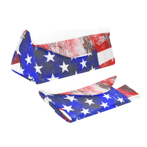 Extreme Grunge American Flag of the USA Custom Foldable Glasses Case