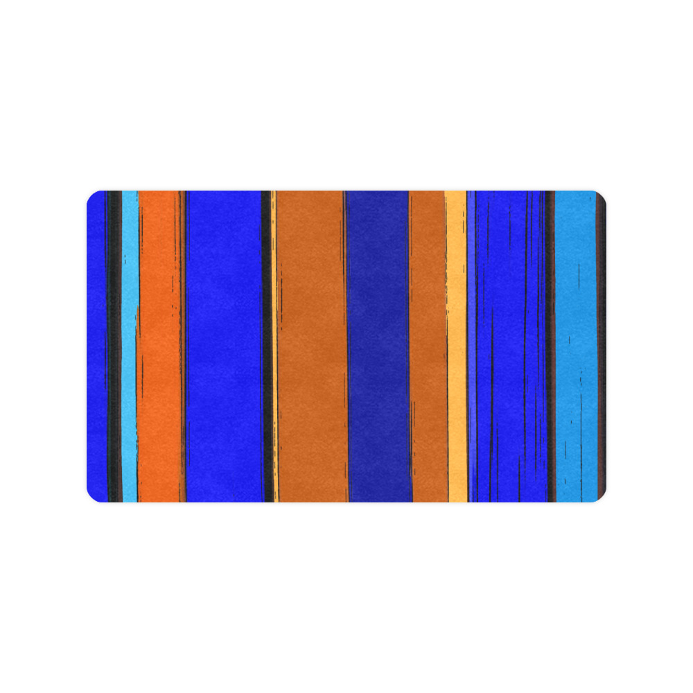 Abstract Blue And Orange 930 Doormat 30"x18" (Black Base)