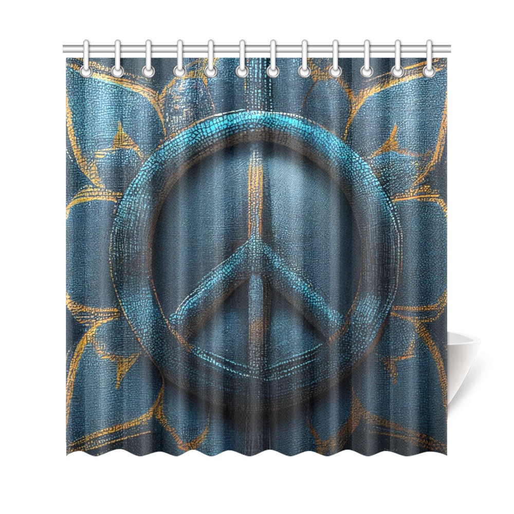 blue peace Shower Curtain 69"x72"