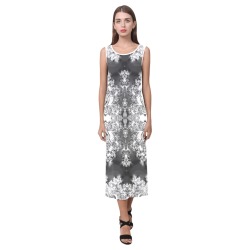 Silver Linings Frost Fractal Phaedra Sleeveless Open Fork Long Dress (Model D08)