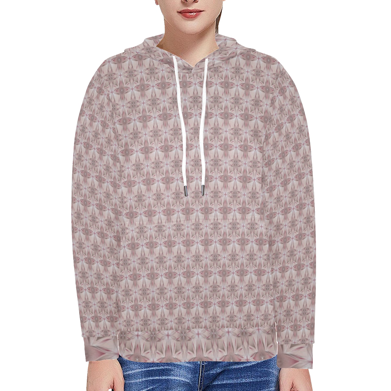 patternfloral Women's Long Sleeve Fleece Hoodie (Model H55)