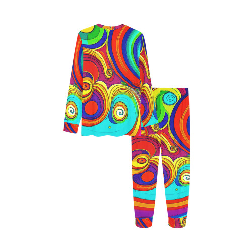 Colorful Groovy Rainbow Swirls Kids' All Over Print Pajama Set