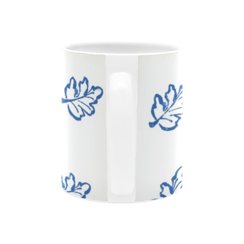 Blue Leaves Pattern Custom White Mug (11OZ)