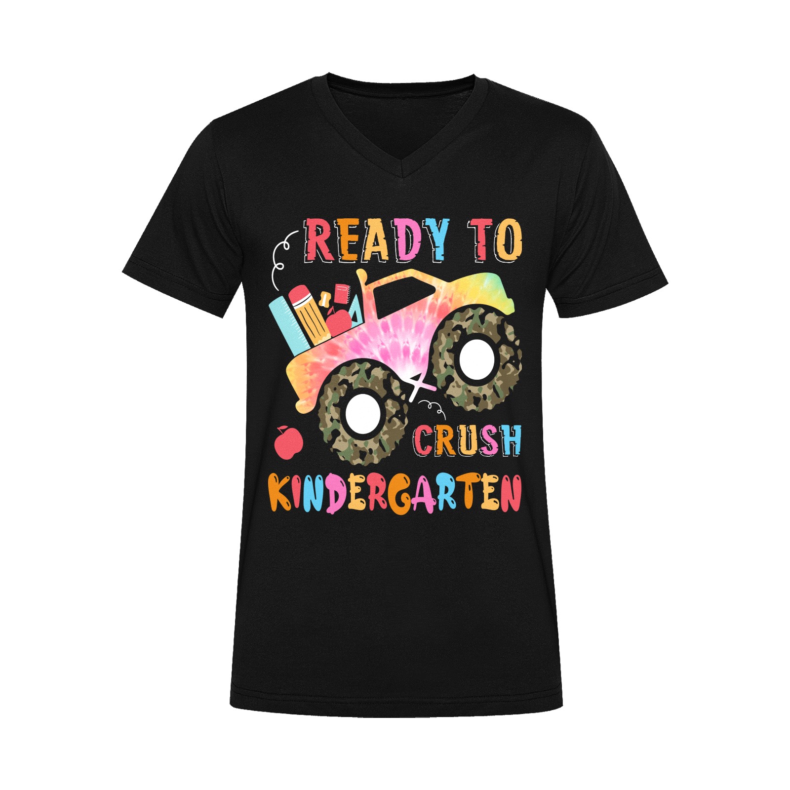 Ready to Crush Kindergarten First Day of School Men's V-Neck T-shirt (USA Size) (Model T10)