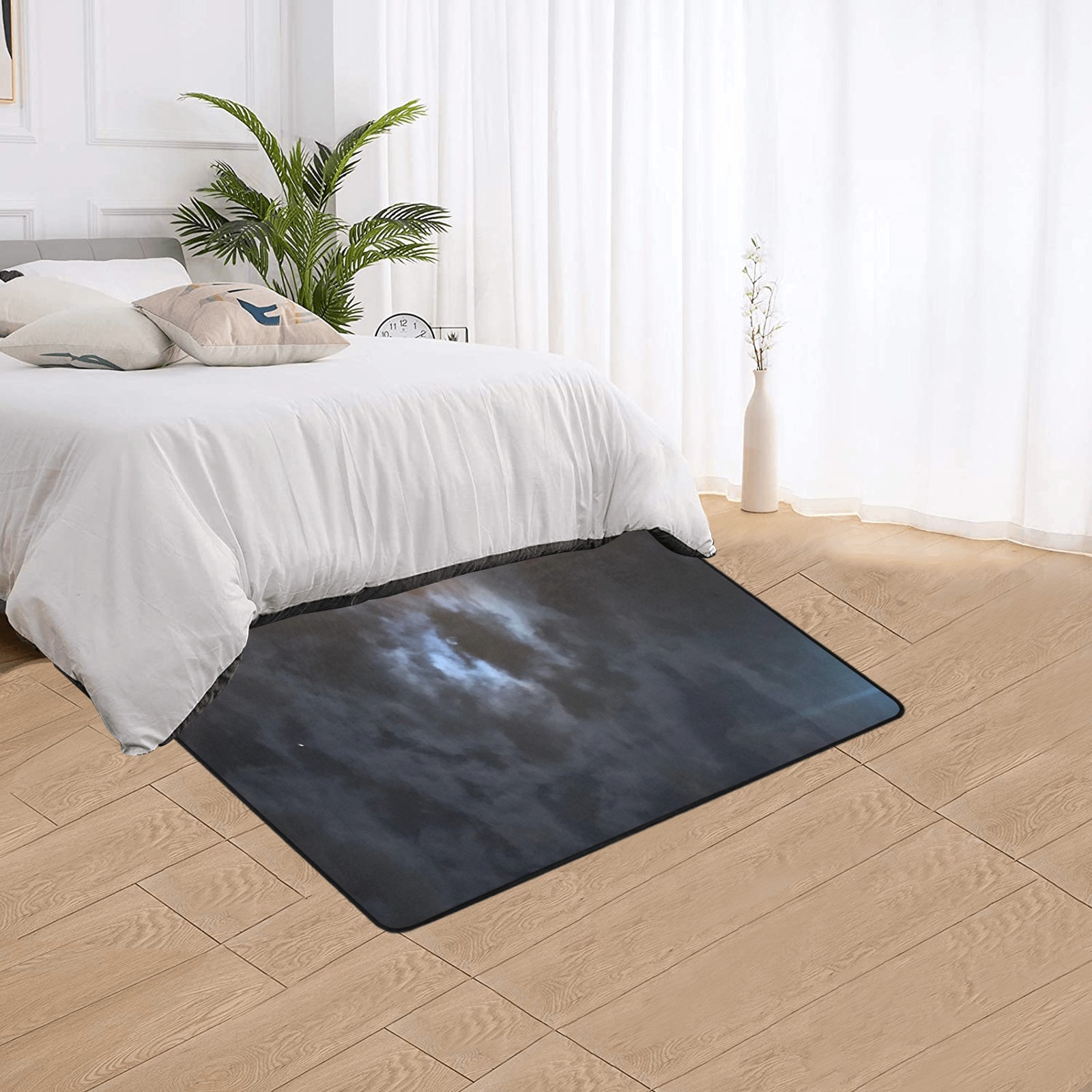 Mystic Moon Collection Area Rug with Black Binding 5'x3'3''