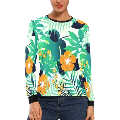 GROOVY FUNK THING FLORAL Women's All Over Print Long Sleeve T-shirt (Model T51)