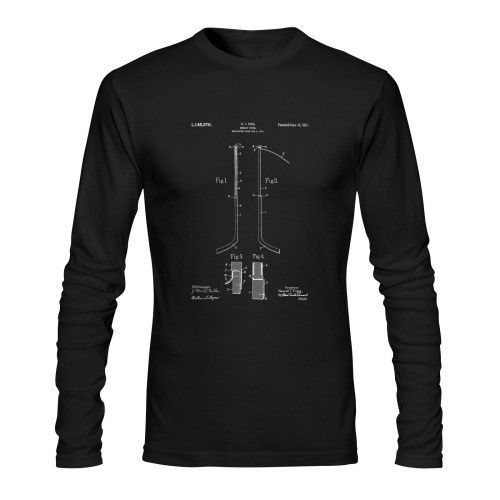 hockey stick patent Sunny Men's T-shirt (long-sleeve) (Model T08)