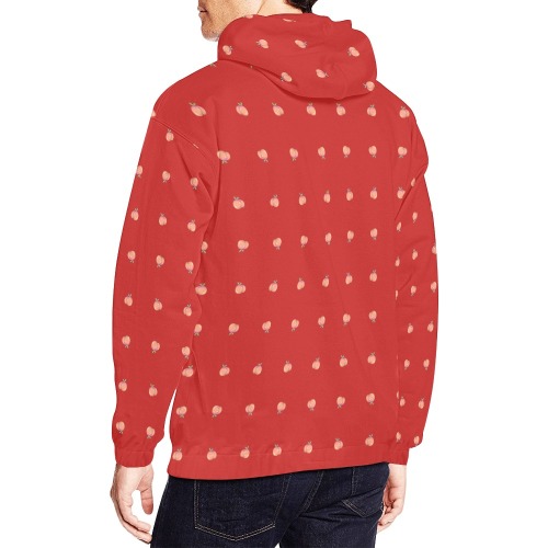 Mens Hoodie UPDATE Red All Over Print Hoodie for Men (USA Size) (Model H13)