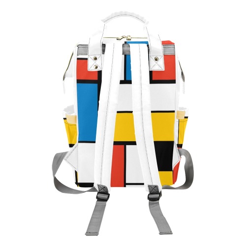 Mondrian De Stijl Modern Multi-Function Diaper Backpack/Diaper Bag (Model 1688)