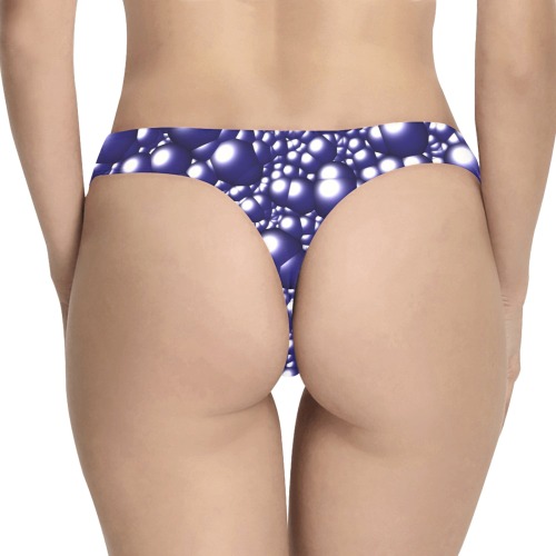 bubble blue Women's All Over Print Thongs (Model L30)